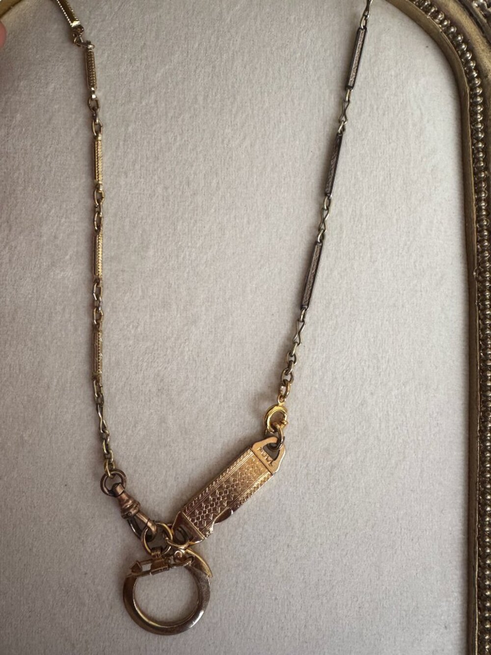 Rare Vintage Watch Chain Custom Art Deco Necklace 20"